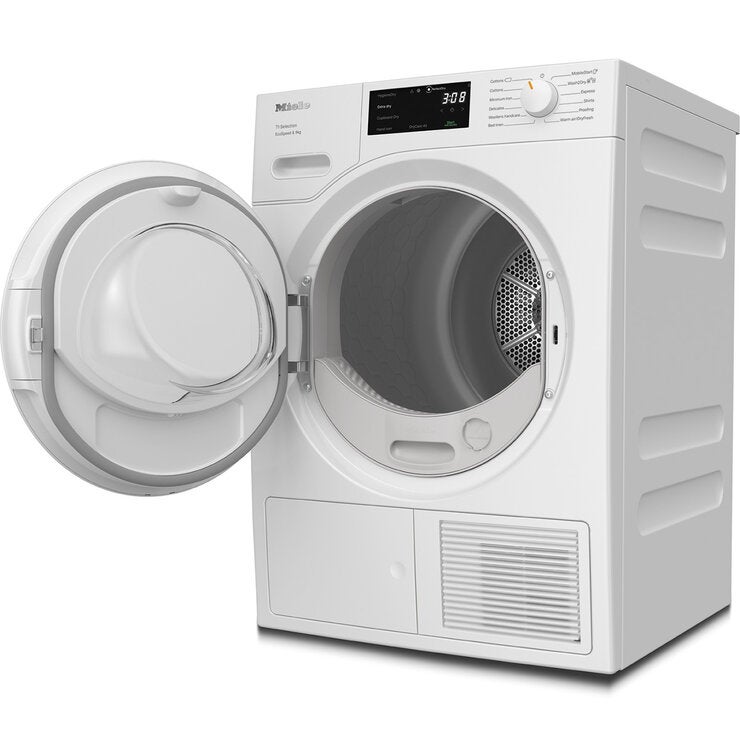 Miele TSD643WP, 9kg Heat Pump Tumble Dryer, A+++ Rated in White