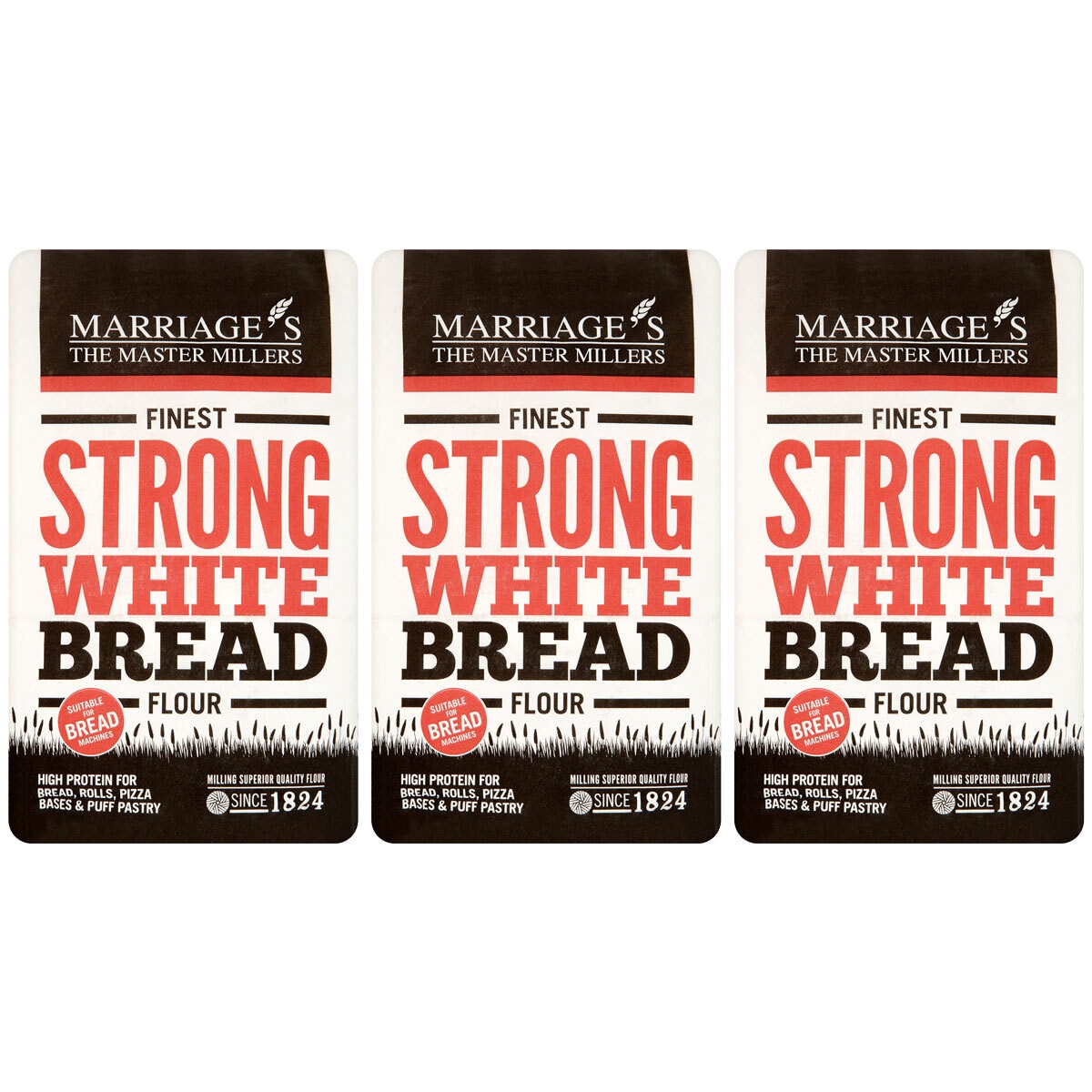 Marriages Strong White Bread Flour, 3 x 1.5kg