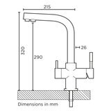eKUBE Reverse Osmosis (RO) Drinking Water System & 3-Way Gemini Tap