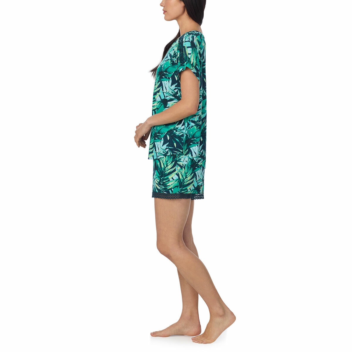 Carole Hochman 3 Piece Pyjama Set In Tropical Green