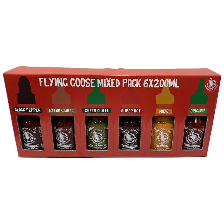 Flying Goose Sriracha Chilli Sauce Selection Pack, 6 x 200ml