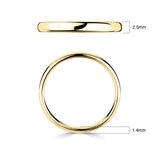 2.5mm Basic Light Court Wedding band. 18ct Yellow Gold