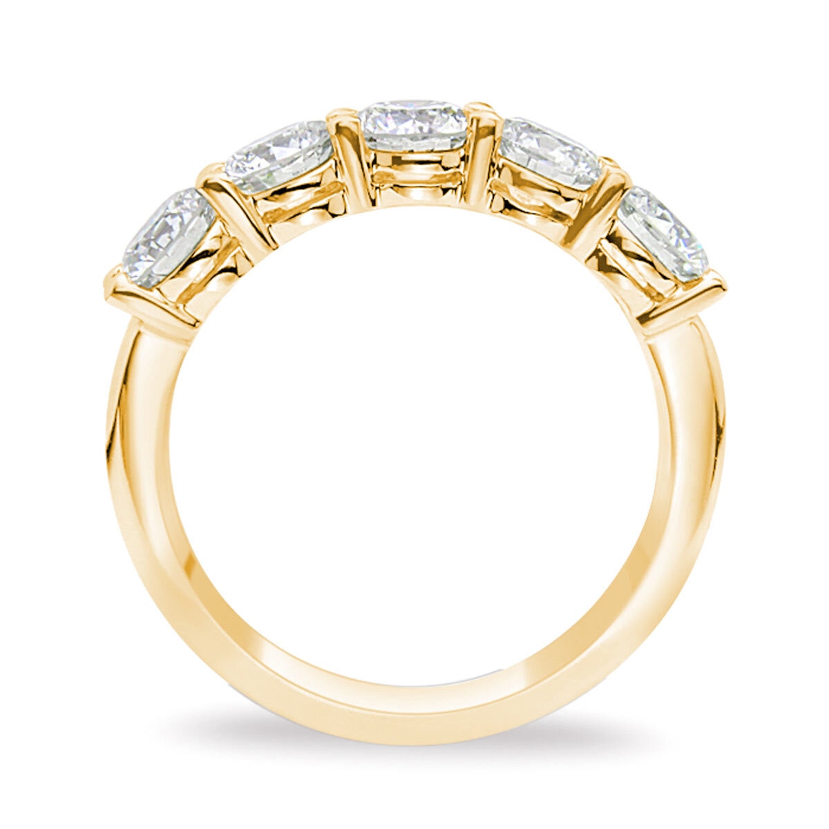 2ctw 5 Stone Ring, 18k Yellow Gold