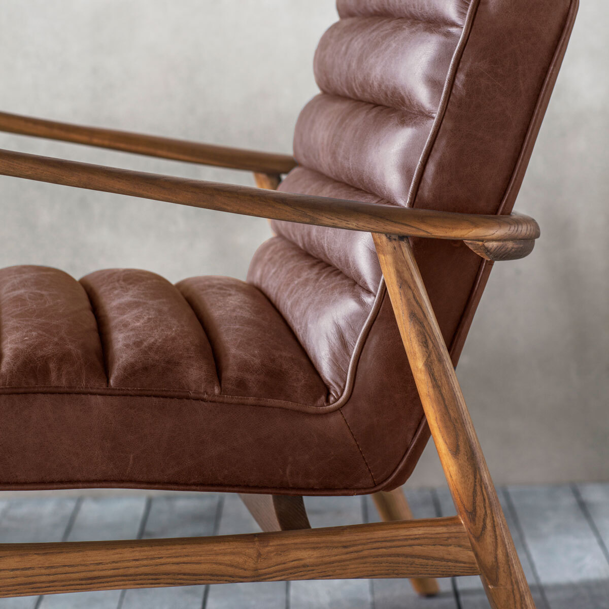 Gallery Newhaven Brown Leather Armchair