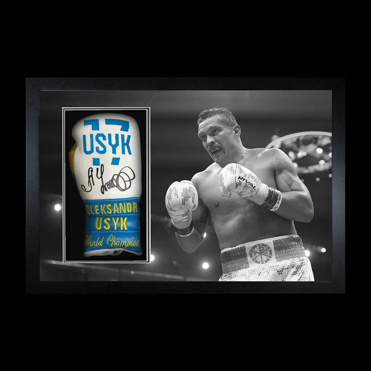 Oleksandr Usyk Signed Framed Boxing Glove in 2 Options: Punch or Standing Oleksandr Usyk Signed Framed Boxing Glove in 2 Options: Punch or Standing