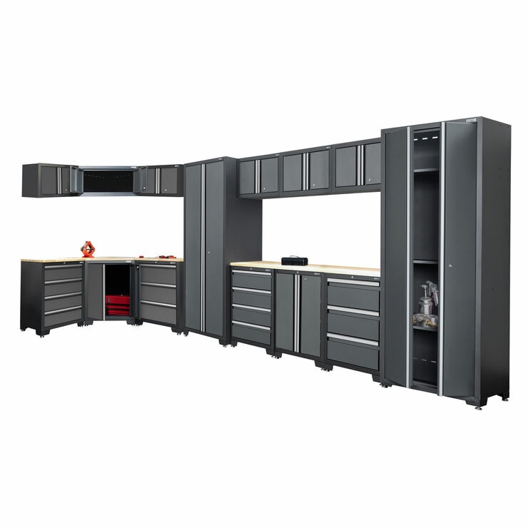 Hilka Garage Bundle 16 piece Corner & Cabinet Storage Set