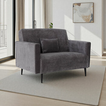 MOONAP Monroe Dark Grey Fabric Loveseat