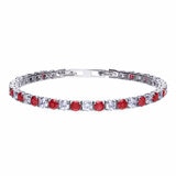 Diamonfire two tone Red Zirconia Tennis Bracelet