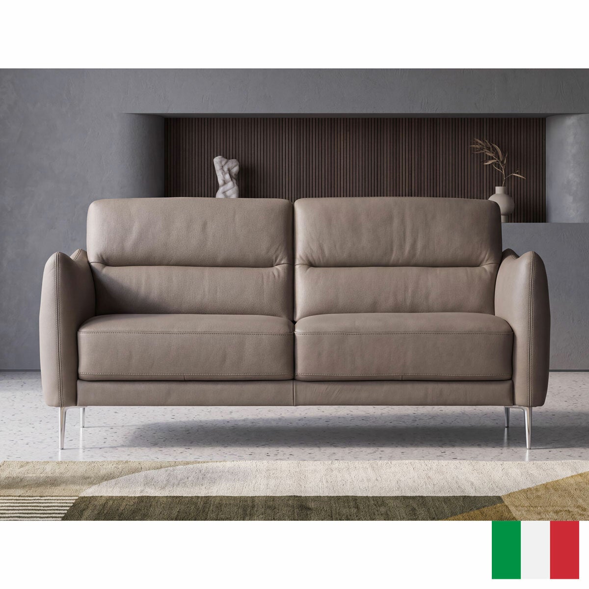 Nicoletti Jupiter Grey Leather Large 2 Seater Sofa Nicoletti Jupiter Grey Leather Large 2 Seater Sofa