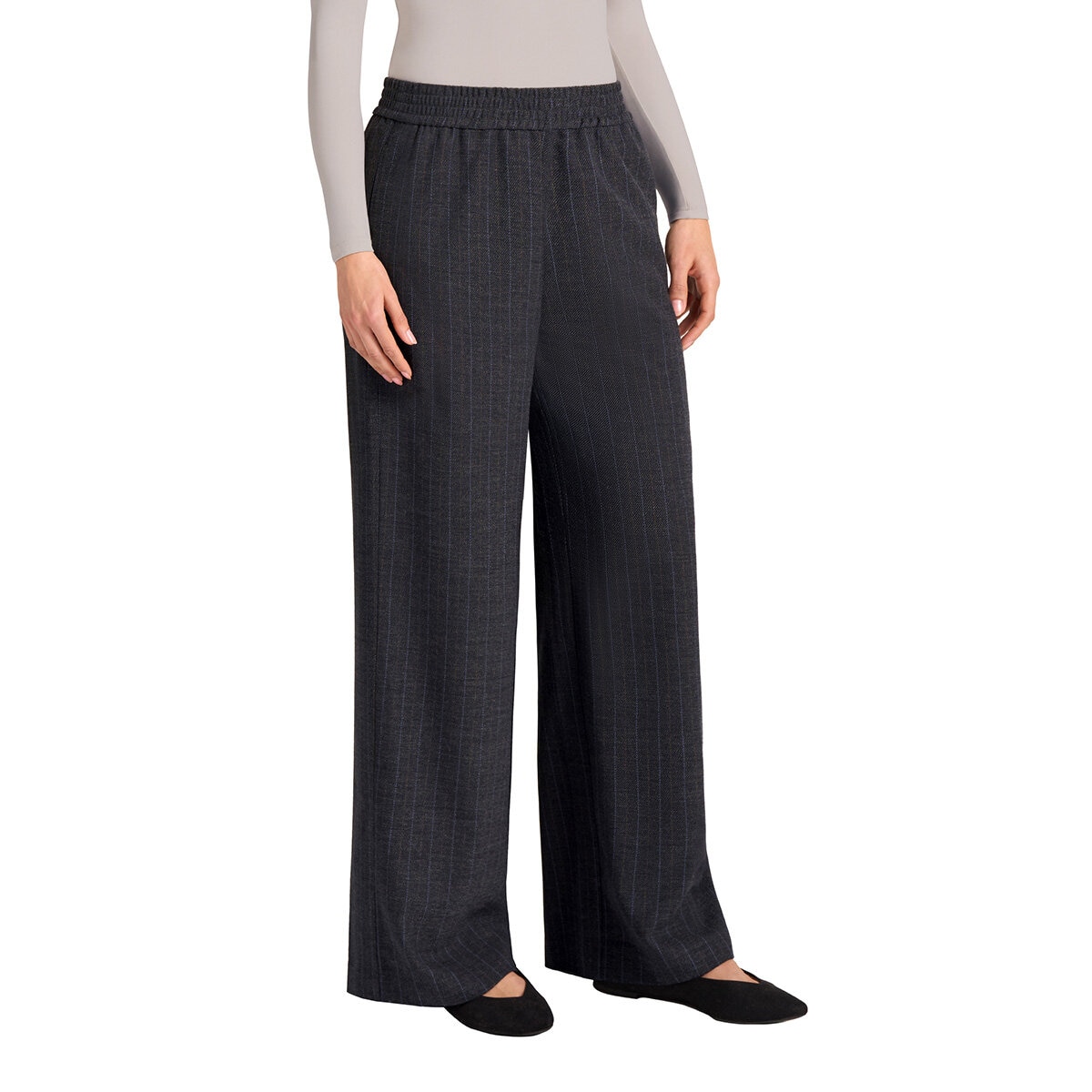 Matty M Women's Pinstripe Pant in Navy