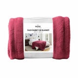 Safdie Faux Rabbit Fur Red Blanket, 234 x 249 cm Safdie Faux Rabbit Fur Red Blanket, 234 x 249 cm