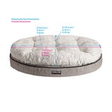 Kirkland Signature Round Pillow Orthopaedic Dog Bed, Grey with Ivory Carved Faux Fur