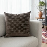 Malini Albie Brown Velvet Feather Fill Cushion, 56 x 56 cm