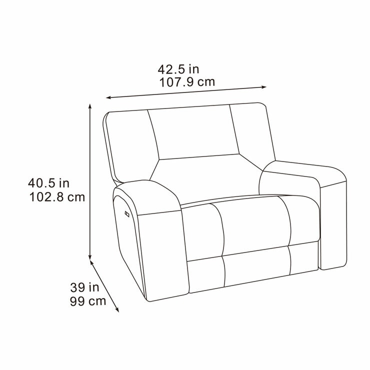 Excalibur Grey Fabric Power Recliner Armchair