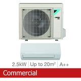 Installed Daikin Sensira 2.5kW Single Split Air Conditioning Unit for Commercial Use
