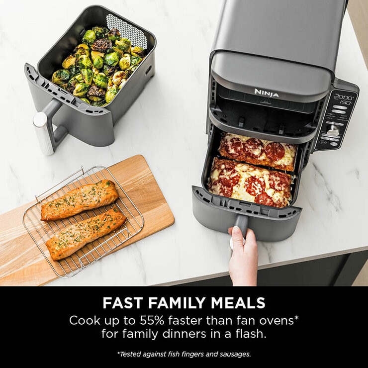 Ninja Double Stack 9.5L Air Fryer making fast family meals