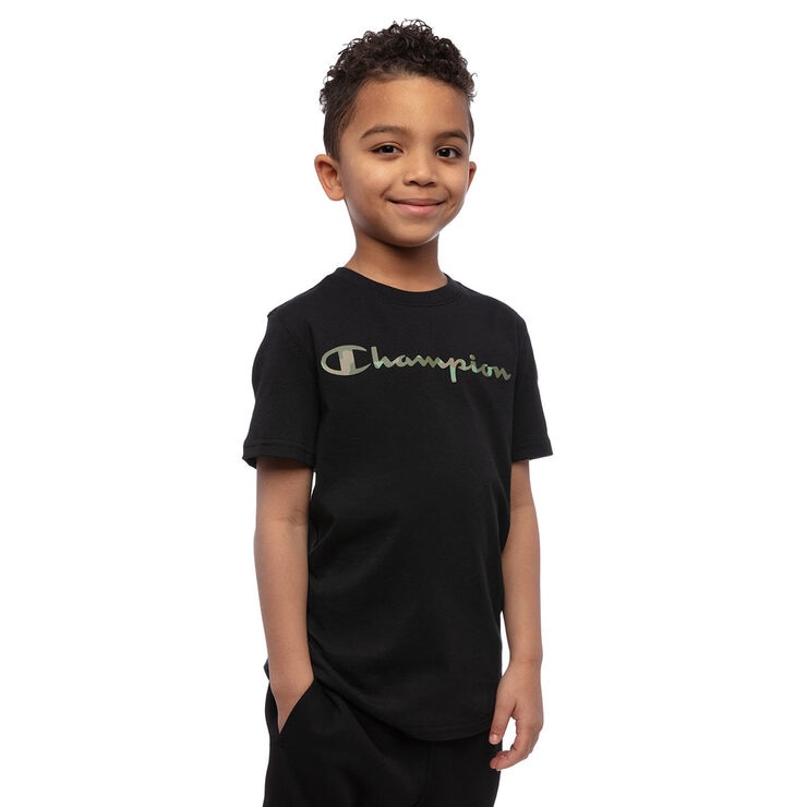 Champion Boy's 2 Pack Short Sleeve T-shirt in Black/Scarlet Champion Boy's 2 Pack Short Sleeve T-shirt in Black/Scarlet