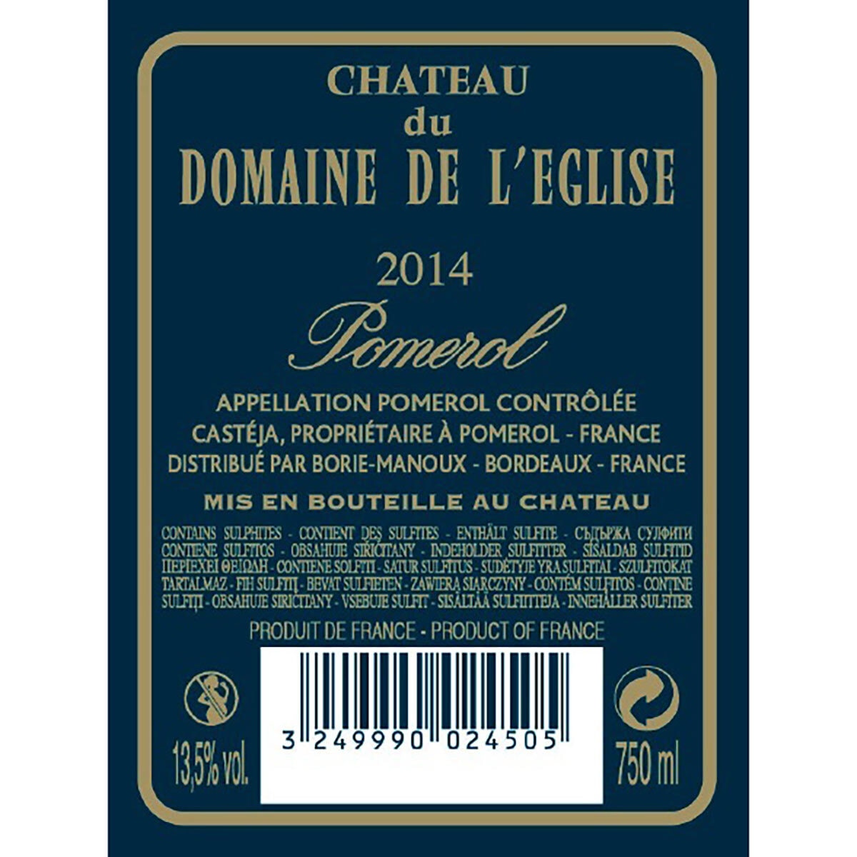 Close up image of label on white background