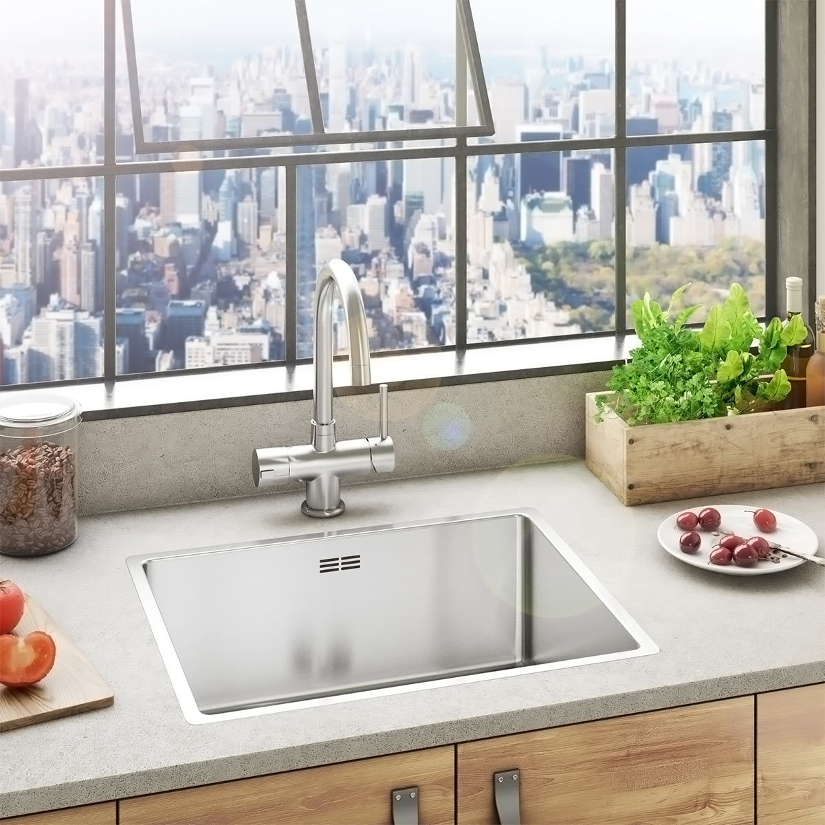 Reginox New York 50x40 Stainless Steel Sink Costco UK