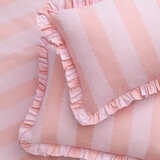 Wylder Birdie Raspberry Stripe Duvet Cover Set