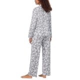 DKNY Women's Notch Collar Pyjama Set in Grey Floral