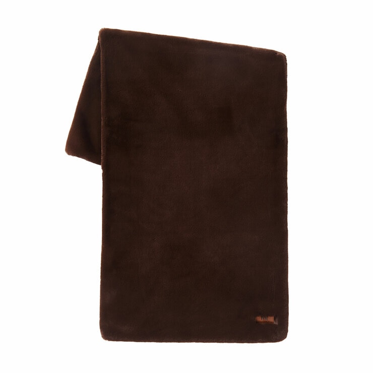 FRYE Luxe Brown Faux Fur Throw, 152 x 177 cm