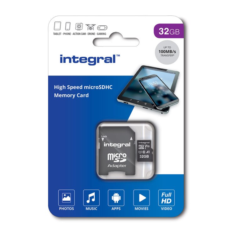 Integral 32GB Micro SD Card, MicroSDHC UHS1 U3 CL10 V10 A1 Costco UK