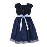 Jona Michelle Kids Dress in Navy