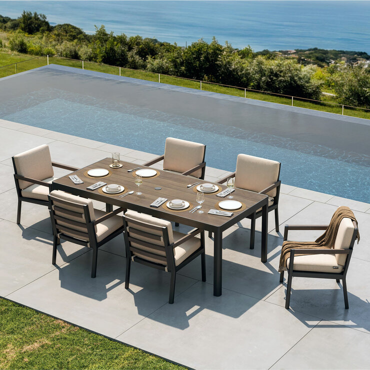 Mirador 7 Piece Deep Seating Dining Set + Cover