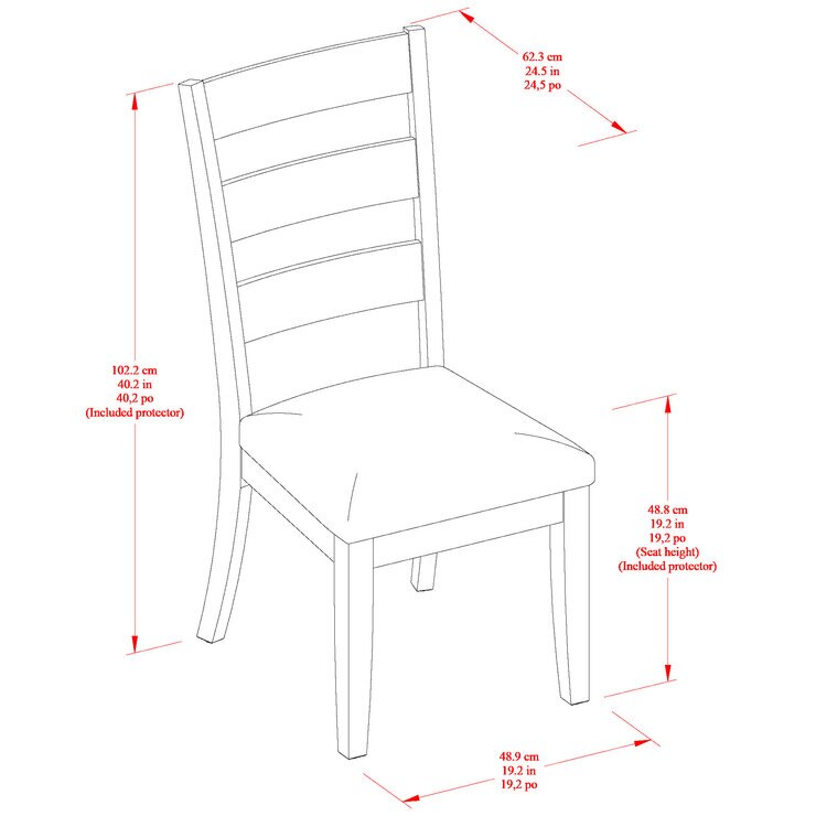 Bayside Furnishings Bonded Leather Upholstered Dining Chair, 2 Pack