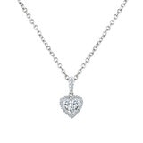 0.31ctw Round Brilliant Cut Diamond Heart Halo Pendant,18ct White Gold