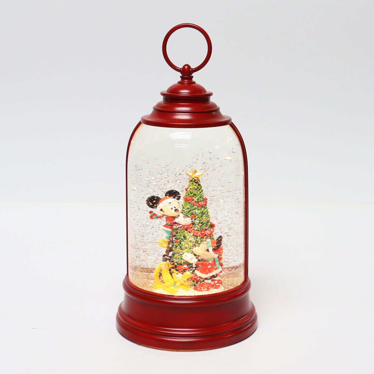 Disney Spinning Lantern with mickey and minnie climbing a christmas tree