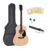 Encore acoustic guitar kit- Natural- right bundle