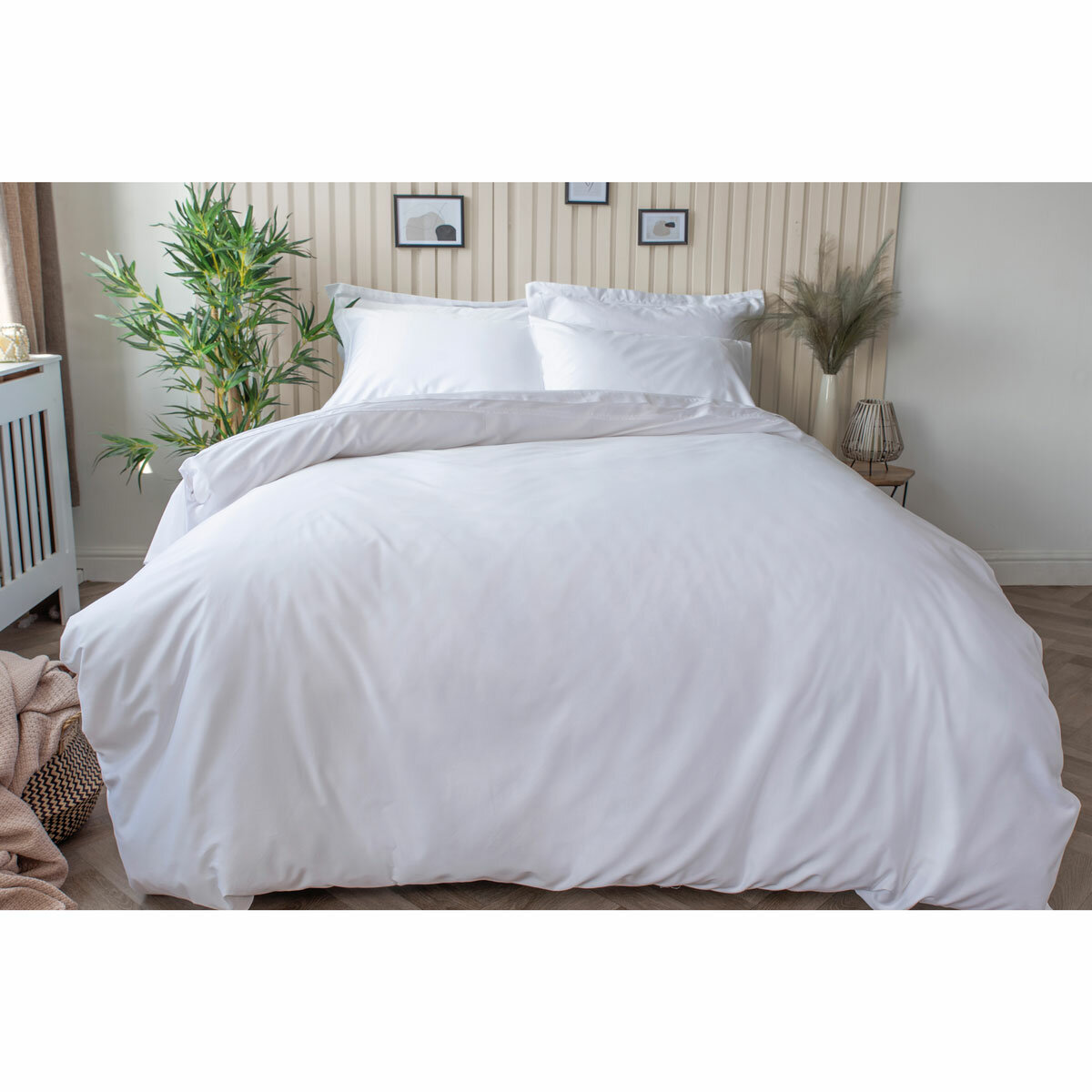 Belledorm Bamboo Cotton Blend White Fitted Sheet in 4 Sizes