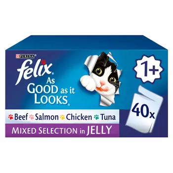 Felix As Good As It Looks Cat Food Pouches, 40 x 100g