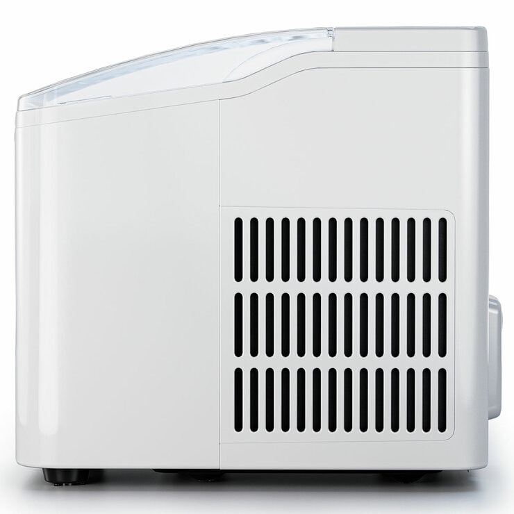 Side profile of Pro Breeze Ice Cube Maker in white Side profile of Pro Breeze Ice Cube Maker in white
