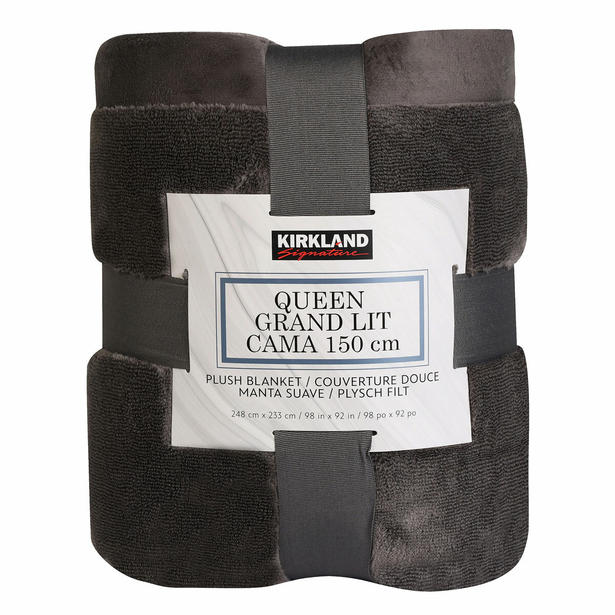 Kirkland Signature Grey Queen Plush Blanket, 248 x 223 cm Kirkland Signature Grey Queen Plush Blanket, 248 x 223 cm