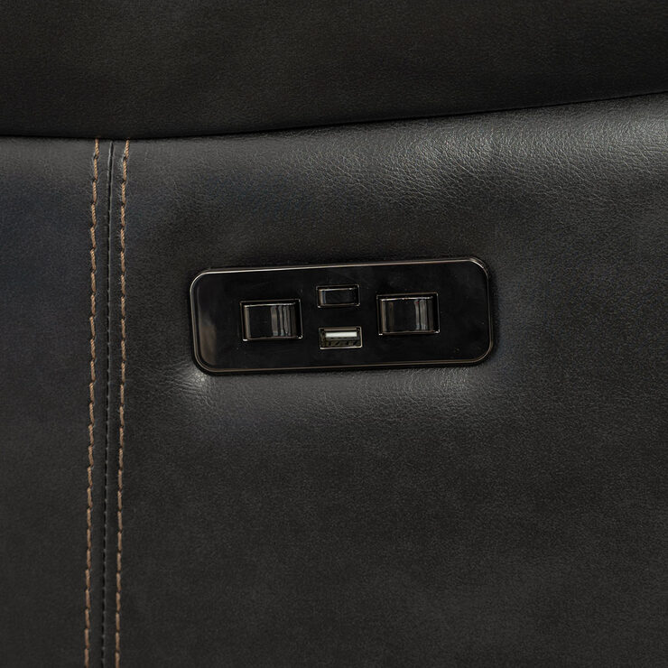 Pulaski Dunhill Grey Leather Power Reclining Sectional Sofa Costco UK