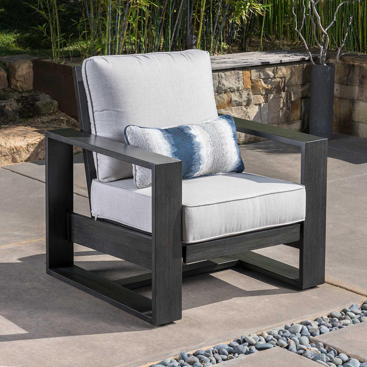 Outdoor club chairs shop with sunbrella cushions