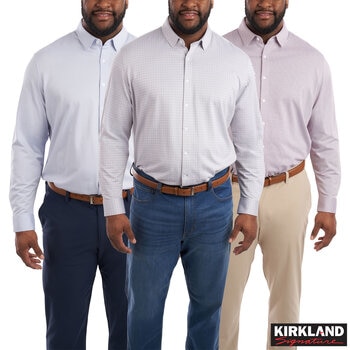 Kirkland Signature Men's Knit Dress Shirt