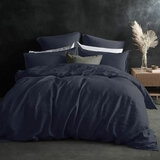 Lazy Linen 100% Washed Navy Linen Fitted Sheet in 3 Sizes Lazy Linen 100% Washed Navy Linen Fitted Sheet in 3 Sizes