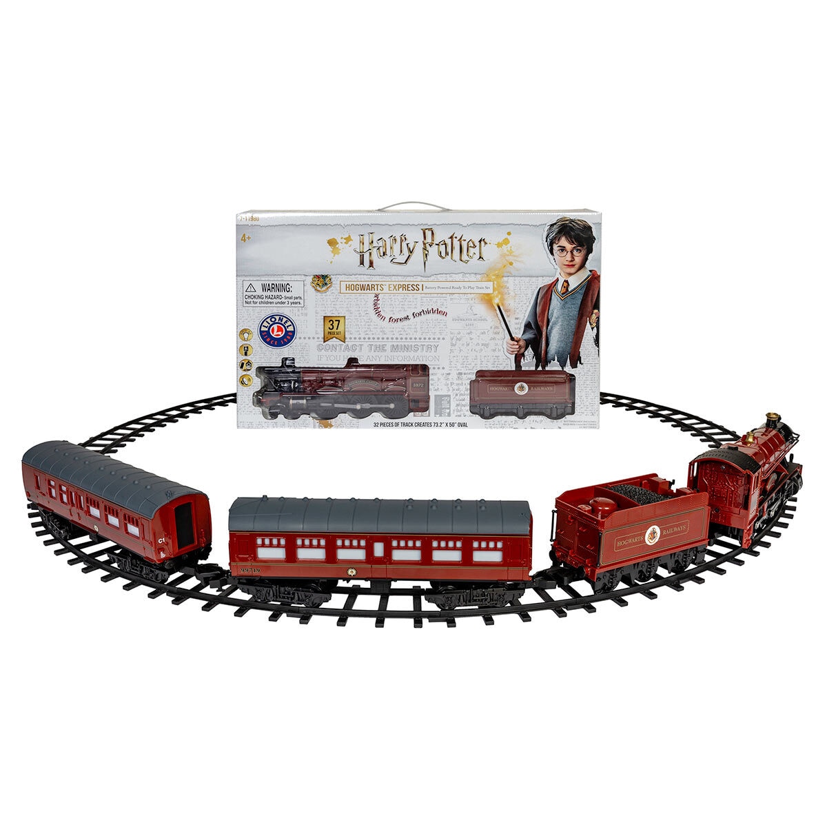 Hogwarts express train with track