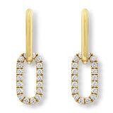 0.52ctw Round Brilliant Cut Oval Link Earrings, 14ct Yellow Gold