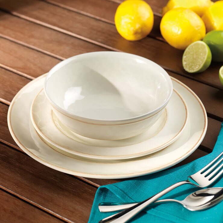 Cambria Melamine 12 Piece Dinnerware Set in Ivory Costco UK