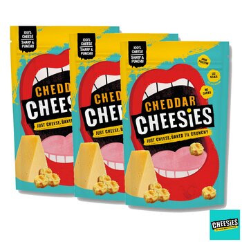 Cheesies Cheddar Baked Snacking Cheese, 3 x 60g