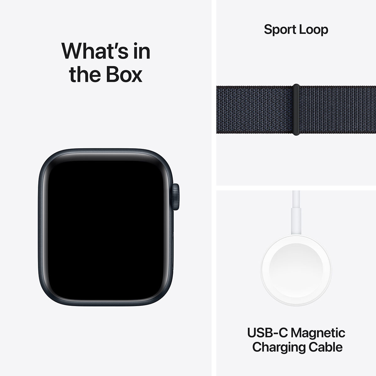 Apple Watch SE GPS + Cellular, 44mm Midnight Aluminium Case with Ink Sport Band Loop , MXGN3QA/A