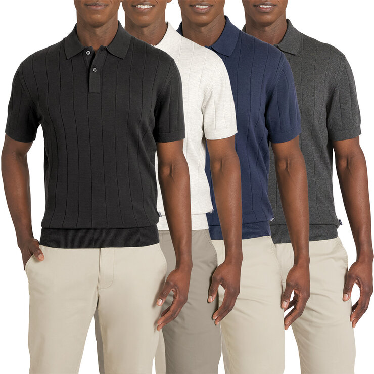 Chaps Men's Ribbed Knit Polo Chaps Men's Ribbed Knit Polo