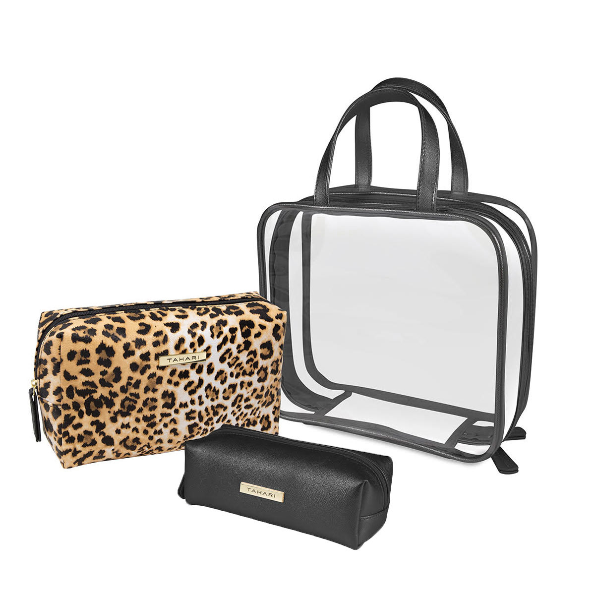 Tahari Cosmetic Bag Triple Pack - Leopard | Costco UK