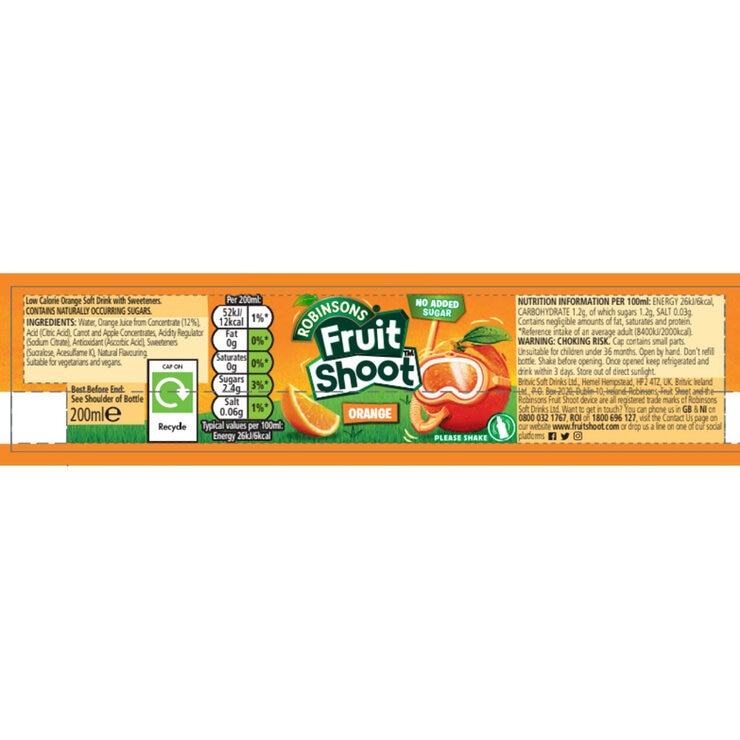 Fruit Shoot Orange, 24 x 200ml