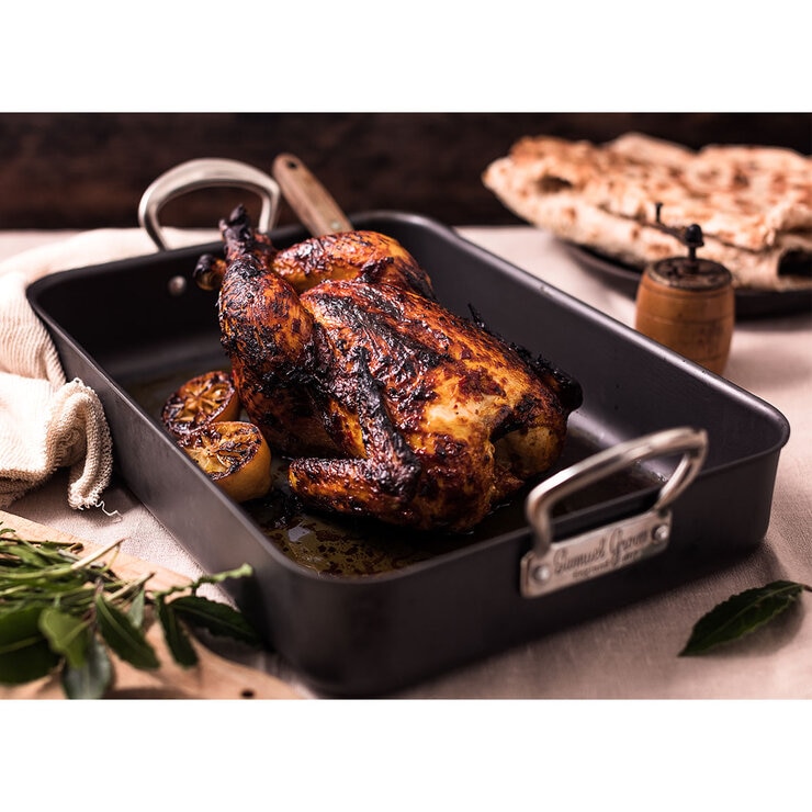 Samuel Groves Mermaid Hard Anodised 14" Hard Anodised Roasting Dish with Cast Handles Samuel Groves Mermaid Hard Anodised 14" Hard Anodised Roasting Dish with Cast Handles